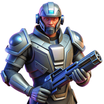 stunning artistic A futuristic soldier wearing powered armor, holding a futuristic weapon. Science fiction style, dramatic lighting, sense of power and conflict exclusive png