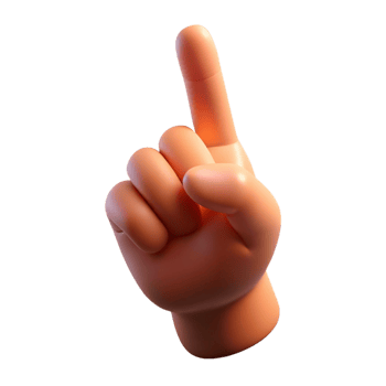 serene classic A human finger pointing upwards, realistic rendering, dramatic spotlight from above, minimalist gesture study high quality png