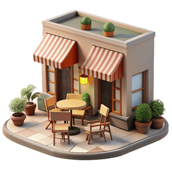 beautiful vintage Open-air cafe with tables and chairs on the sidewalk, bustling atmosphere, warm afternoon light, European style genuine png