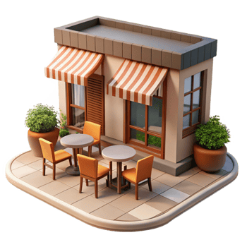 magnificent vintage Open-air cafe with tables and chairs on the sidewalk, bustling atmosphere, warm afternoon light, European style authentic png