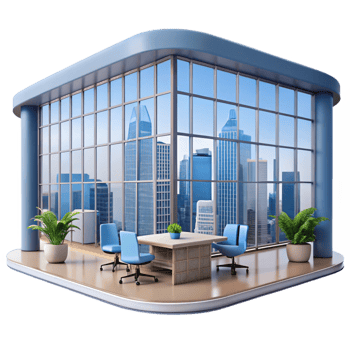 magnificent abstract Modern Office Building Interior with Large W high quality png