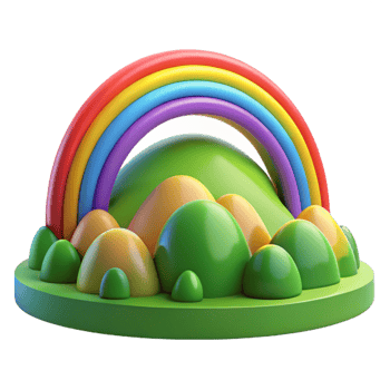 impressive traditional A Vibrant Rainbow Arcing over a Lush Green V premium png