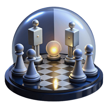 beautiful contemporary A giant chessboard with human figures as pieces, locked in a dramatic standoff, lit by dramatic spotlights, Conceptual Art style original png