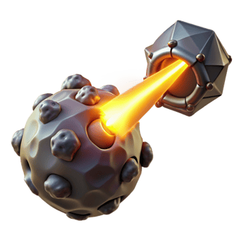 elegant minimalist A powerful energy beam emanating from a futuristic weapon, destroying a large asteroid. Intense, blinding lighting, comic book style genuine png