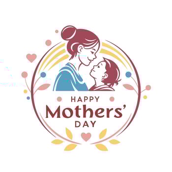 Artistic Happy Mother's Day Script Logo vector