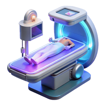 serene traditional A futuristic medical bay with holographic displays and advanced medical equipment, a patient lying on a levitating bed. Cool, sterile lighting, photorealistic style genuine png