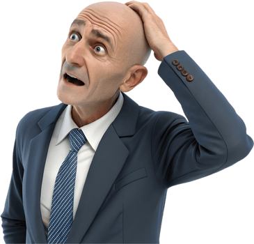 Professional office worker male in suit at desk. . png