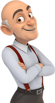 Confident office worker male in suit ready to present. . png