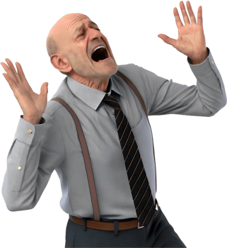 Male office worker in suit ready for work. . png