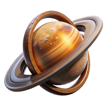 serene minimalist Giant Ring Space Station Orbiting high resolution png