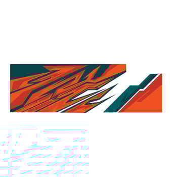 car body livery decal design with sharp line pattern, green and orange color combination vector