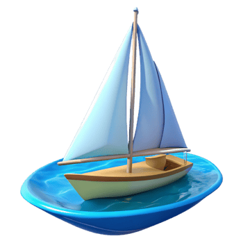 vibrant vintage A lone sailboat sailing on a calm, blue ocean under a clear sky. Seascape painting style original png