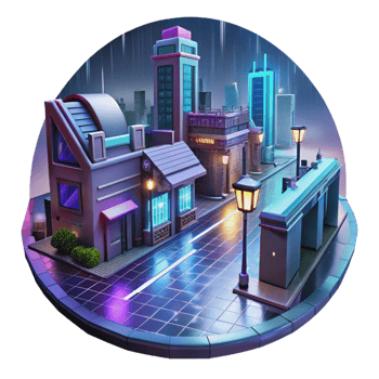 impressive traditional Cyberpunk street scene, holographic advertisements, neon signs, rain-slicked streets, dark and gritty style professional png