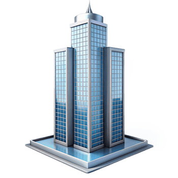 impressive creative Modernist glass and steel skyscraper, minimalist design, reflecting the city skyline, crisp and clean style authentic png