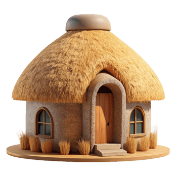 extraordinary minimalist Straw bale house, sustainable construction, natural insulation, rustic aesthetic, architectural photography, high quality png