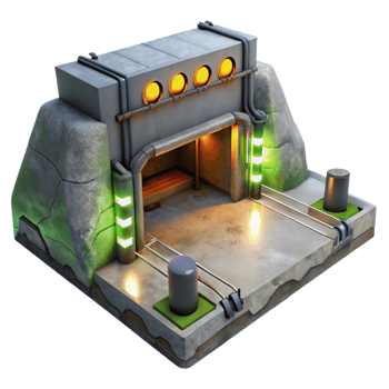 magnificent creative Underground bunker, concrete walls, flickering fluorescent lights, claustrophobic and tense style genuine png