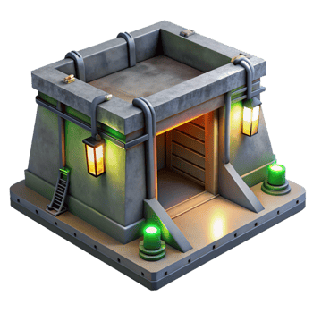 dramatic classic Underground bunker, concrete walls, flickering fluorescent lights, claustrophobic and tense style genuine png