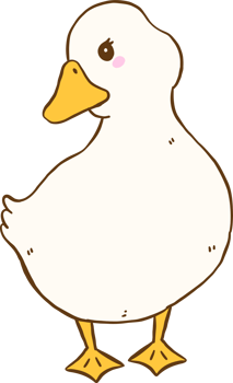 Cute Cartoon White Duck Hand Drawn Doodle Character png