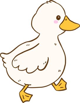 Cute Cartoon White Duck Walking Hand Drawn Doodle png