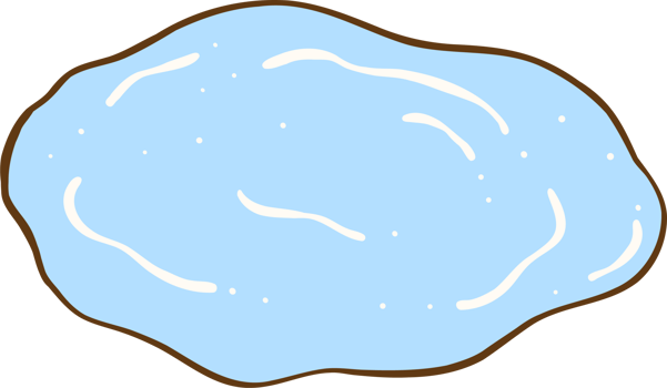 Cute Water Pond Hand Drawn Doodle png