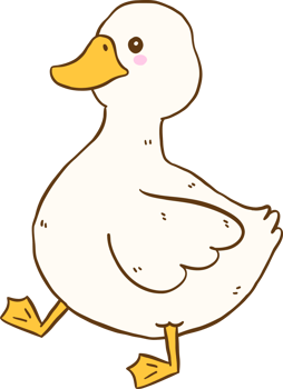 Cute Cartoon White Duck Hand Drawn Doodle png