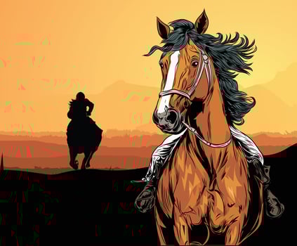 Horse Rider and horse vector