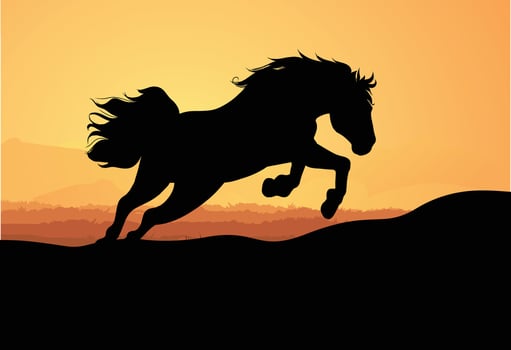 Running Horse isolated vector