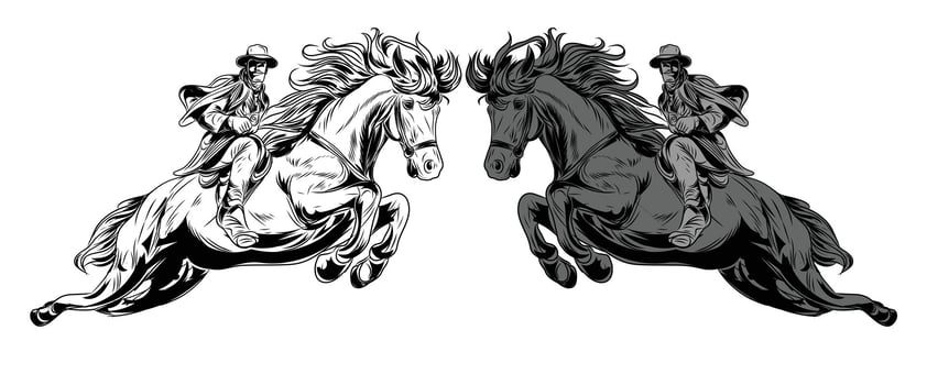 Horse Rider set vector