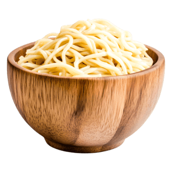 Delicate Spaghetti Noodles in a Natural Wooden Bowl for Culinary Designs png