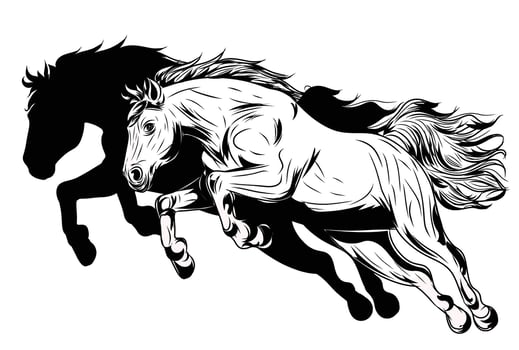 Stallion Runing Sillhouette vector