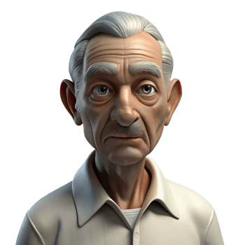 elegant artistic Portrait of an Elderly Man with Deep professional png