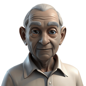 serene minimalist Portrait of an Elderly Man with Deep detailed png