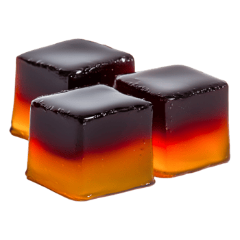 Colorful Layered Gelatin Cubes with Vivid Orange and Red Shades png