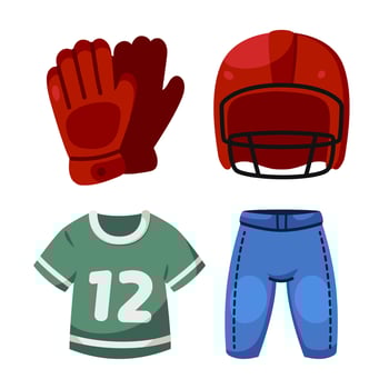 American football player uniform illustration on white background vector