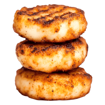 Deliciously Grilled Homemade Potato Cakes Stacked on png