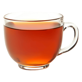 Transparent Glass Cup Filled with Warm Brown Tea png