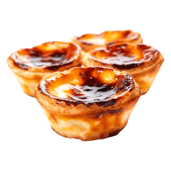 Delicious Golden Brown Pastry Custard Tart with Burnt Sugar Glaze png