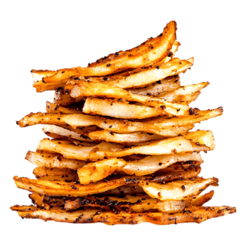 Stacked Crispy Potato Chips with Seasoning Over a png