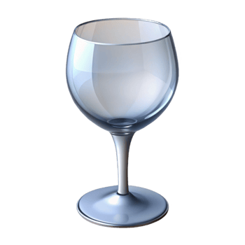 stunning vintage A single, empty wine glass, crystal clear, bright studio lighting, minimalist still life professional png
