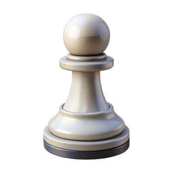 wonderful artistic A single, white chess pawn, standing upright, with a dramatic, low-key lighting setup genuine png
