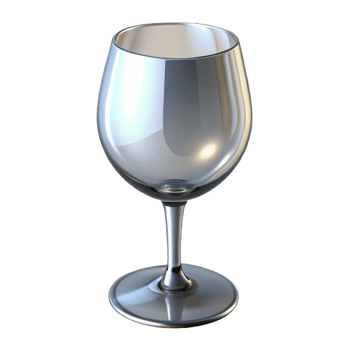 dramatic rustic A single, empty wine glass, crystal clear, bright studio lighting, minimalist still life exclusive png