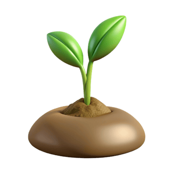 stunning modern A sprouting seedling pushing through the soil, close-up, time-lapse style, earthy tones exclusive png