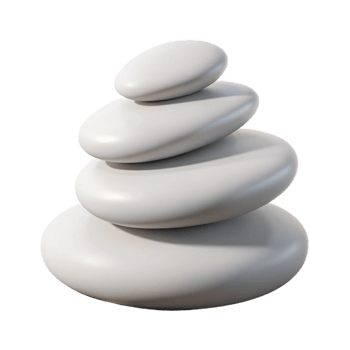 beautiful traditional Three stacked, smooth, white pebbles, gradually increasing in size, illuminated by a sharp, directional light from the right. Minimalist composition premium png