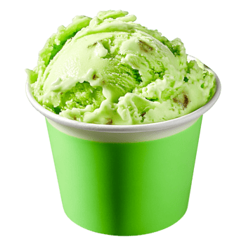 Refreshing Mint Chocolate Chip Ice Cream in Bright Green Cup png