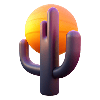 serene abstract A desert cactus silhouetted against a vibrant sunset sky. Desert landscape, dramatic lighting exclusive png