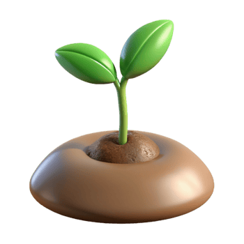 stunning artistic A sprouting seedling pushing through the soil, close-up, time-lapse style, earthy tones original png