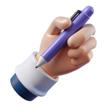 elegant minimalist A human hand holding a pen, poised to write, soft diffused light, minimalist writer's theme genuine png