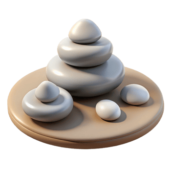 wonderful contemporary A group of pebbles arranged in a zen garden, minimalist style, soft lighting genuine png