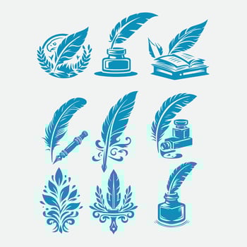 Eternal Quill And Inkwell Collection Logo vector