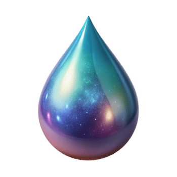 dramatic creative A single, perfect teardrop of cosmic energy, refracting the light of distant galaxies. Abstract, minimalist style genuine png